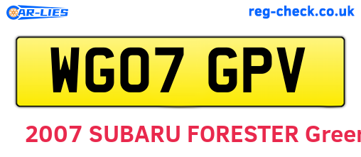 WG07GPV are the vehicle registration plates.