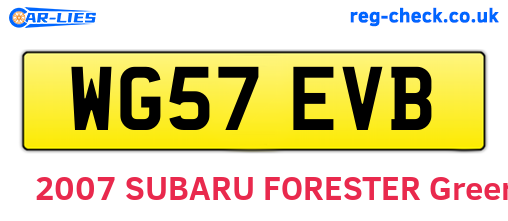 WG57EVB are the vehicle registration plates.