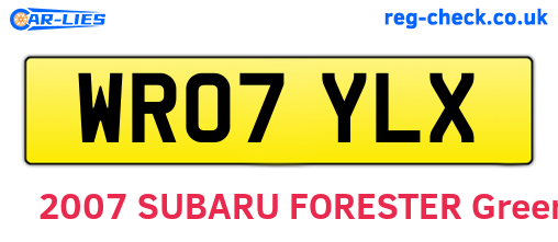 WR07YLX are the vehicle registration plates.