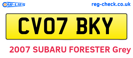 CV07BKY are the vehicle registration plates.