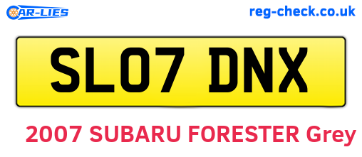 SL07DNX are the vehicle registration plates.
