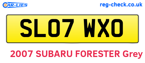 SL07WXO are the vehicle registration plates.