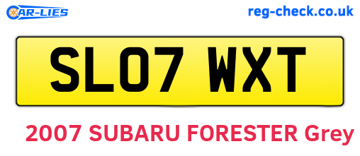 SL07WXT are the vehicle registration plates.