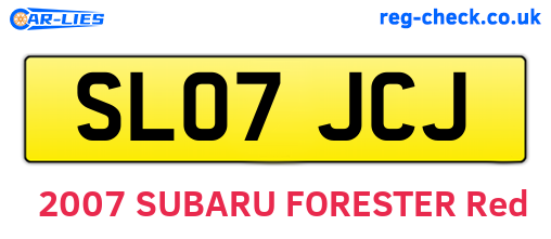SL07JCJ are the vehicle registration plates.