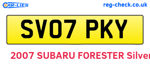 SV07PKY are the vehicle registration plates.