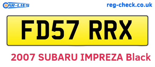 FD57RRX are the vehicle registration plates.