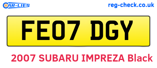 FE07DGY are the vehicle registration plates.