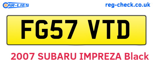 FG57VTD are the vehicle registration plates.