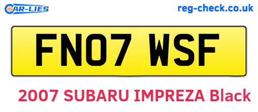 FN07WSF are the vehicle registration plates.