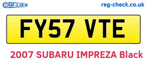 FY57VTE are the vehicle registration plates.