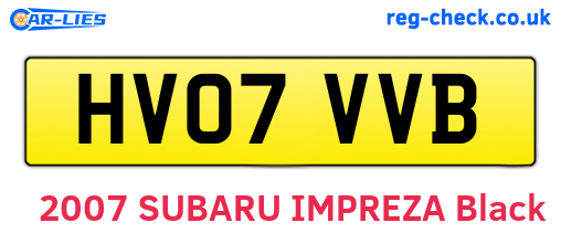 HV07VVB are the vehicle registration plates.