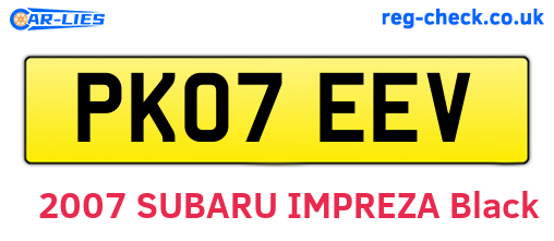 PK07EEV are the vehicle registration plates.