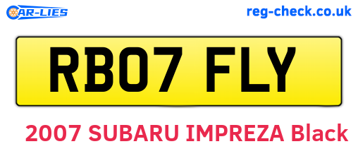 RB07FLY are the vehicle registration plates.