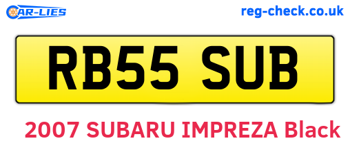 RB55SUB are the vehicle registration plates.