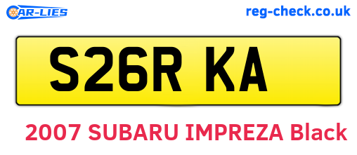 S26RKA are the vehicle registration plates.