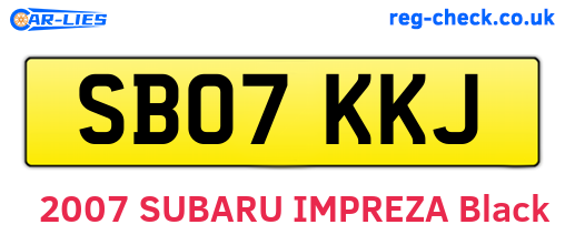 SB07KKJ are the vehicle registration plates.