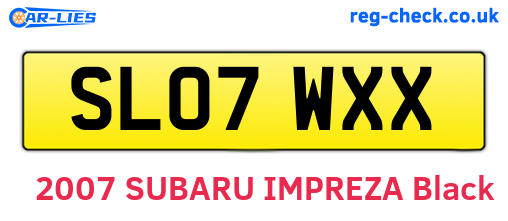 SL07WXX are the vehicle registration plates.