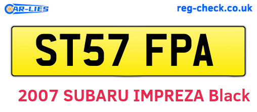 ST57FPA are the vehicle registration plates.