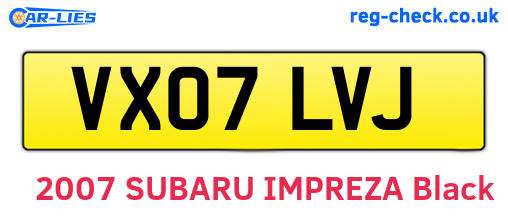 VX07LVJ are the vehicle registration plates.