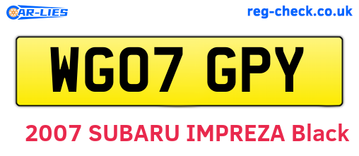 WG07GPY are the vehicle registration plates.