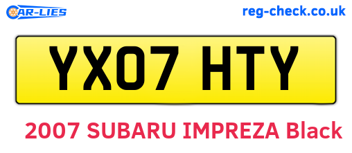 YX07HTY are the vehicle registration plates.