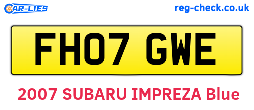 FH07GWE are the vehicle registration plates.