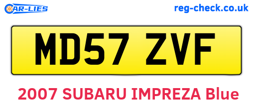 MD57ZVF are the vehicle registration plates.