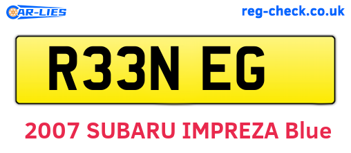 R33NEG are the vehicle registration plates.