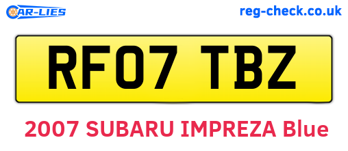 RF07TBZ are the vehicle registration plates.