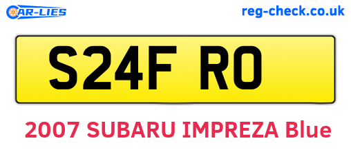 S24FRO are the vehicle registration plates.