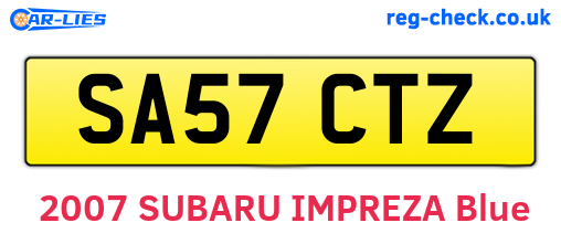 SA57CTZ are the vehicle registration plates.