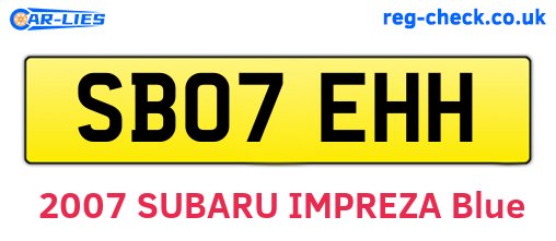 SB07EHH are the vehicle registration plates.