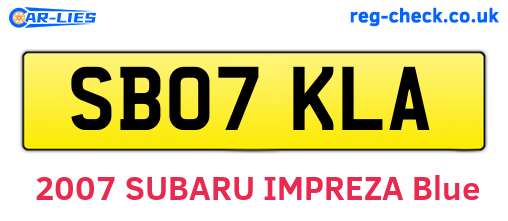 SB07KLA are the vehicle registration plates.