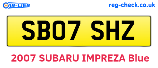SB07SHZ are the vehicle registration plates.