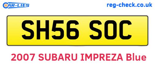 SH56SOC are the vehicle registration plates.