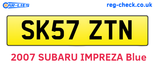 SK57ZTN are the vehicle registration plates.