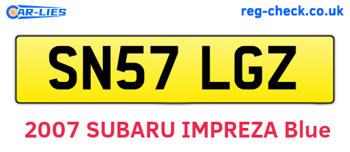 SN57LGZ are the vehicle registration plates.