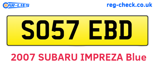 SO57EBD are the vehicle registration plates.