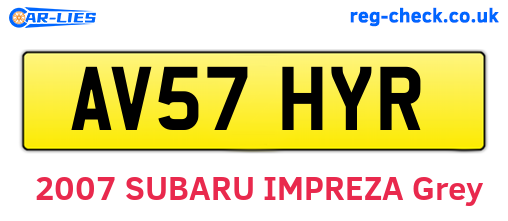 AV57HYR are the vehicle registration plates.