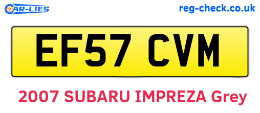 EF57CVM are the vehicle registration plates.
