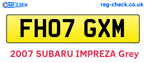 FH07GXM are the vehicle registration plates.