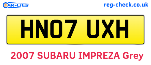 HN07UXH are the vehicle registration plates.