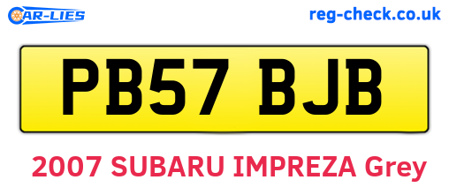 PB57BJB are the vehicle registration plates.