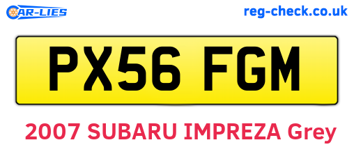 PX56FGM are the vehicle registration plates.