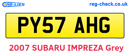 PY57AHG are the vehicle registration plates.