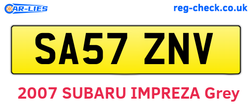 SA57ZNV are the vehicle registration plates.