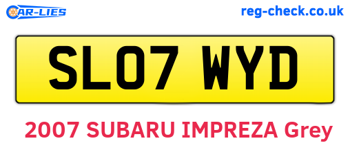 SL07WYD are the vehicle registration plates.