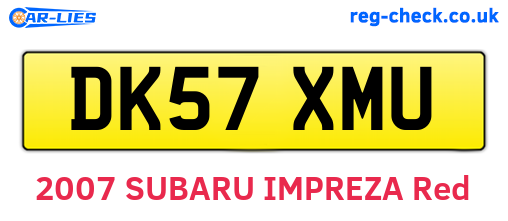 DK57XMU are the vehicle registration plates.