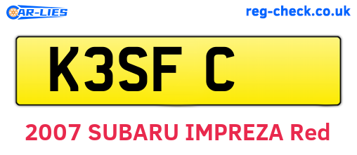 K3SFC are the vehicle registration plates.