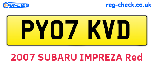 PY07KVD are the vehicle registration plates.